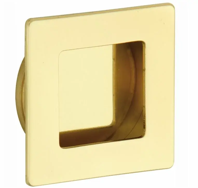 Prijs verlaagd | Schuifdeurkom vierkant 40mm messing gelakt