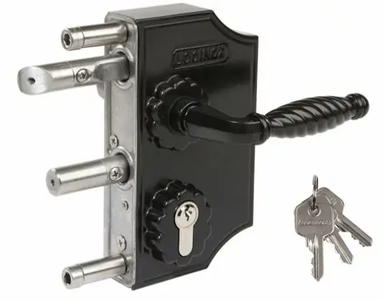 Hoge kwaliteit - LOCINOX sierpoortslot opbouw voor 40 tot 60 mm profielen zwart