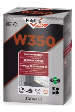 Voordelig - Polyfilla PRO W350 2K Sneldrogende Houtreparatie - 0,3L