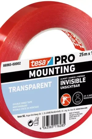 Actieprijs | Tesa 66965 Professional Dubbelzijdige Tape - 19mm x 25m - transparant