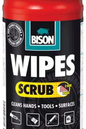 Beperkte voorraad | Bison Wipes Scrub pot van 40 doekjes