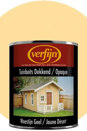 Extra korting - Verfijn Tuinbeits Dekkend (Woestijn geel) 0,75 Lit
