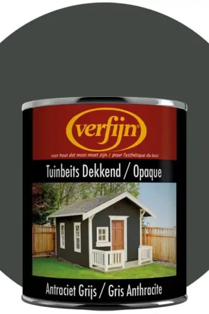 Verfijn Tuinbeits Dekkend (Antraciet grijs) 0,75 l - Hoog gewaardeerd