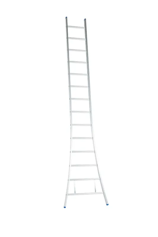 Solide ENKELE LADDER 14 SPORTS - OPEN VOET POLYESTER COATING - L=3,75M | Verlaagde prijs