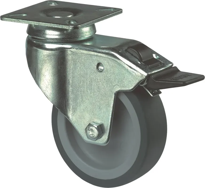 Aanbieding - Kelfort Zwenkwiel met Plaat + Glijlager + Rem 125mm - 1519738