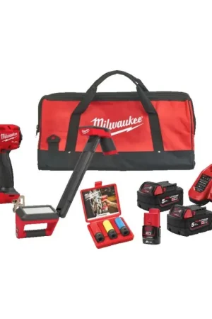 Scherpe prijs - Milwaukee M18 FUEL FPP2BH-523B Powerpack 1/2" Slagmoersleutel + Lamp in Tas
