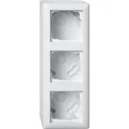 Aanbieding - Gira 106303 Standaard 55 Opbouwbehuizing compleet met afdekraam Drievoudig Zuiver wit glanzend