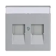 Actieprijs | Busch-Jaeger 1800-83 Platform 63 Centraalplaat met tekstveld Modulaire aansluiting 2-voudig Aluzilver
