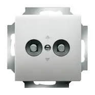 Beperkte voorraad - Busch-Jaeger 2095 UC-866 inbouwpotentiaal- vereffeningscontactdoos 2-voudig pure stainless steel