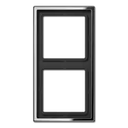 Jung GCR 2982 AN LS 990 Afdekraam voor horizontale en verticale combinatie 2-voudig Glanzend Chroom - Gratis retourneren