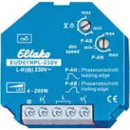Direct beschikbaar | Eltako EUD61NPL Universele dimmer 4-200W (zonder nul-aansluiting)