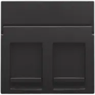 Expreslevering | Niko 200-65200 Centraalplaat data 2x RJ, Bakelite piano black coated