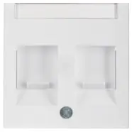 Aanbieding loopt bijna af - Berker 11818989 S.1/B.3/B.7 Centraaldeel RJ-datacontactdoos 2-v met stofschuif en tekstkader polarwit glans