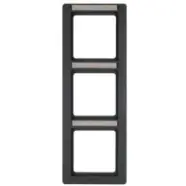 Zolang de voorraad strekt | Berker 10136016 Q.1 Afdekraam 3-voudig met tekstveld, antraciet soft-finish Verticaal