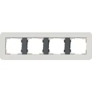 Gira 0214421 Afdekraam E3 4-voudig Lichtgrijs Soft-Touch met draagframe antraciet | Klaar voor verzending