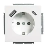Populair - Busch-Jaeger 20 EUCB2USBAC-84 Platform 63 Wandcontactdoos 1xUSB-A + 1xUSB-C Studiowit