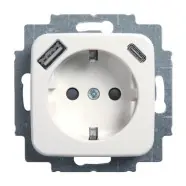 Premium - Busch-Jaeger 20 EUCB2USBAC-214 Reflex Wandcontactdoos 1xUSB-A + 1xUSB-C Alpinwit