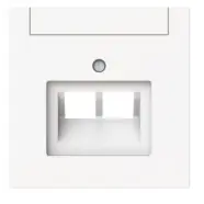 Busch Jaeger 1803-02-44M Busch-art linear Centraalplaat met labelveld Data aansluiting 2-voudig Studiowit mat | Opruiming