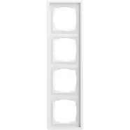 Online bestelbaar - Gira 0214172 F100 Afdekraam 4-voudig Zuiver wit mat