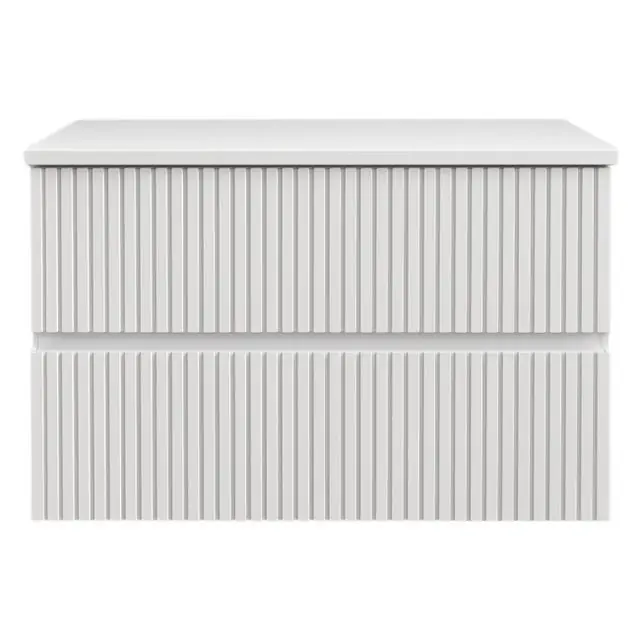 Zojuist toegevoegd | Badmeubel moyex 80cm met verticale 3D-front wit
