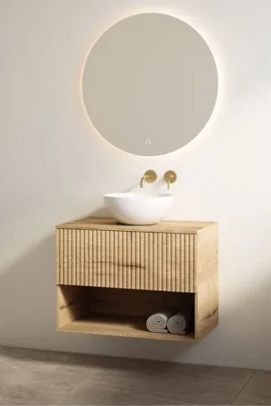 Zolang de voorraad strekt - Best-design badkamermeubelset "Rigatti-100" Halifax onderkast + Halifax meubelblad 100 cm