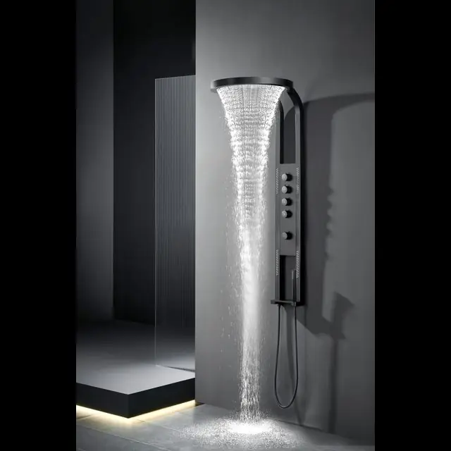 Voorraad bijna op | Best-design "Nero-Future" douchepaneel 1440x220/520mm mat-zwart