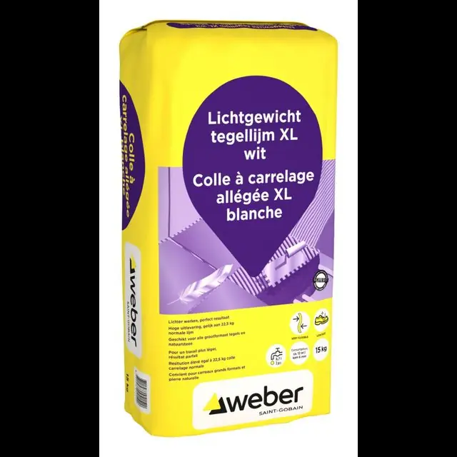 Tegellijm Weber lichtgewicht XL wit 15 kg - Uitverkoop