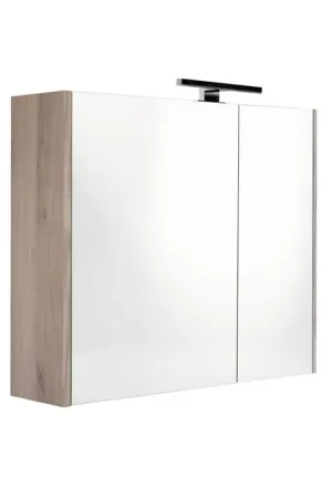 Best-design "Happy-Frosted-Brown" MDF spiegelkast + verlichting 60x60cm - Flitsaanbieding