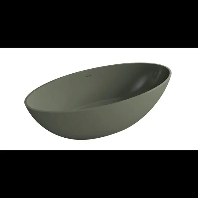 Opruiming - Best-design "New-Stone" vrijstaand bad "Just-Solid" 180x85x52cm Army green